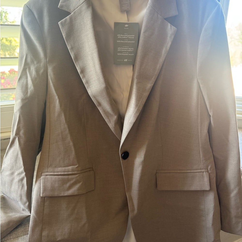 H&M Tan Blazer Classic Suit Jacket